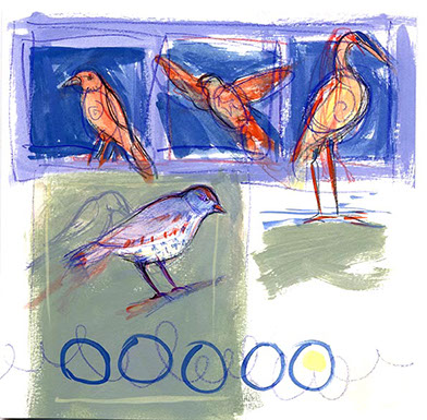 Birds, Pet Portrait, whimsy, art, sketch, paint, painting, watercolor, watercolor artist, unique, gestural, likeness, portrait, portraiture, pet