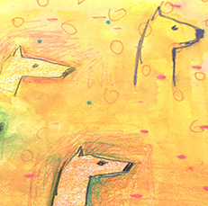 whimsy, art, sketch, paint, painting, watercolor, watercolor artist, unique, color, gestural, likeness, dog, portraiture, pet