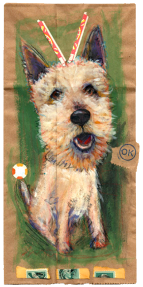 Doggy Bag, Doggy Bag, Pet Portrait, family portraits with pets, pet portraits nyc, custom pet portraits etsy, custom pet portrait, Terrier,