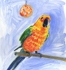 Pet Portrait, whimsy, art, sketch, paint, painting, watercolor, watercolor artist, unique, color, gestural, likeness, birdy, portraiture, pet